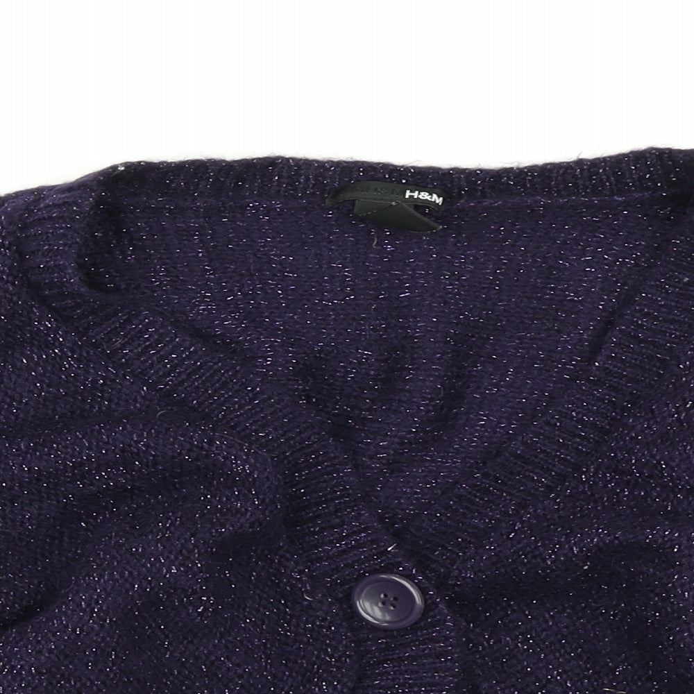 Womens UK Size L H&M Purple Cardigan Jumper