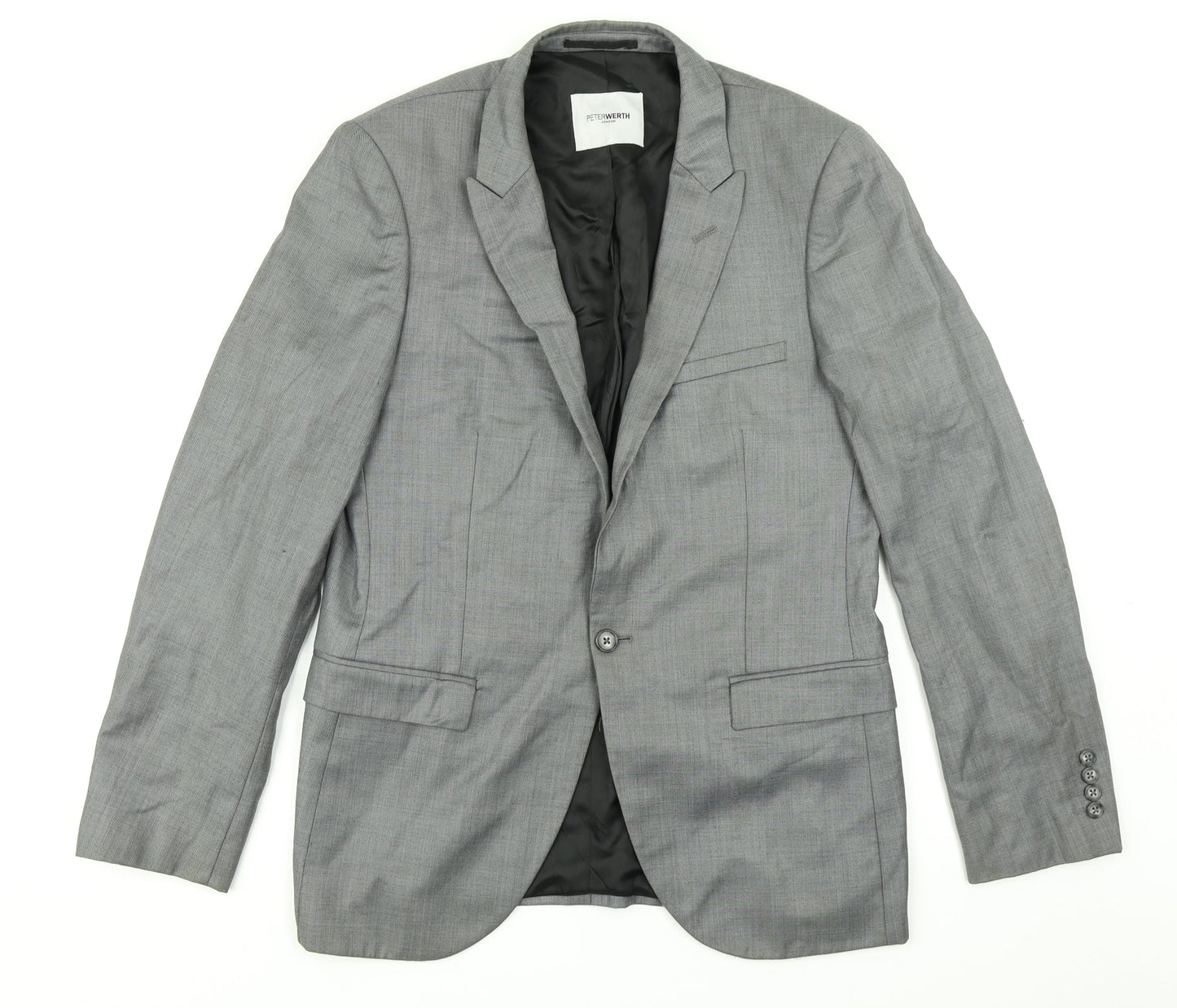 Mens UK Size 40 Peter Werth Regular Grey Suit Jacket