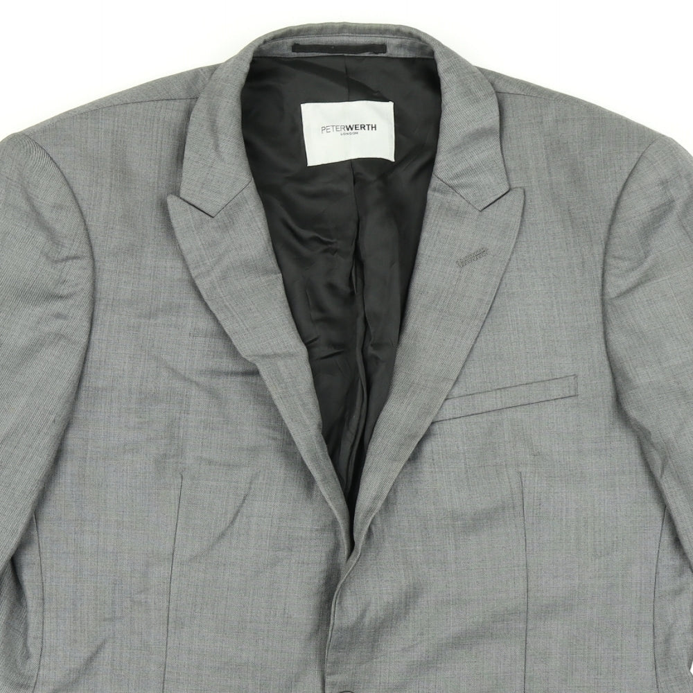 Mens UK Size 40 Peter Werth Regular Grey Suit Jacket