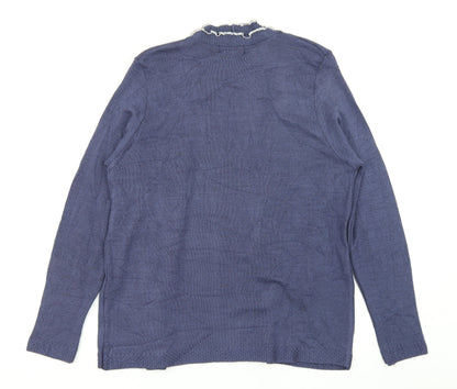 Womens UK Size M ME Blue Cardigan Jumper