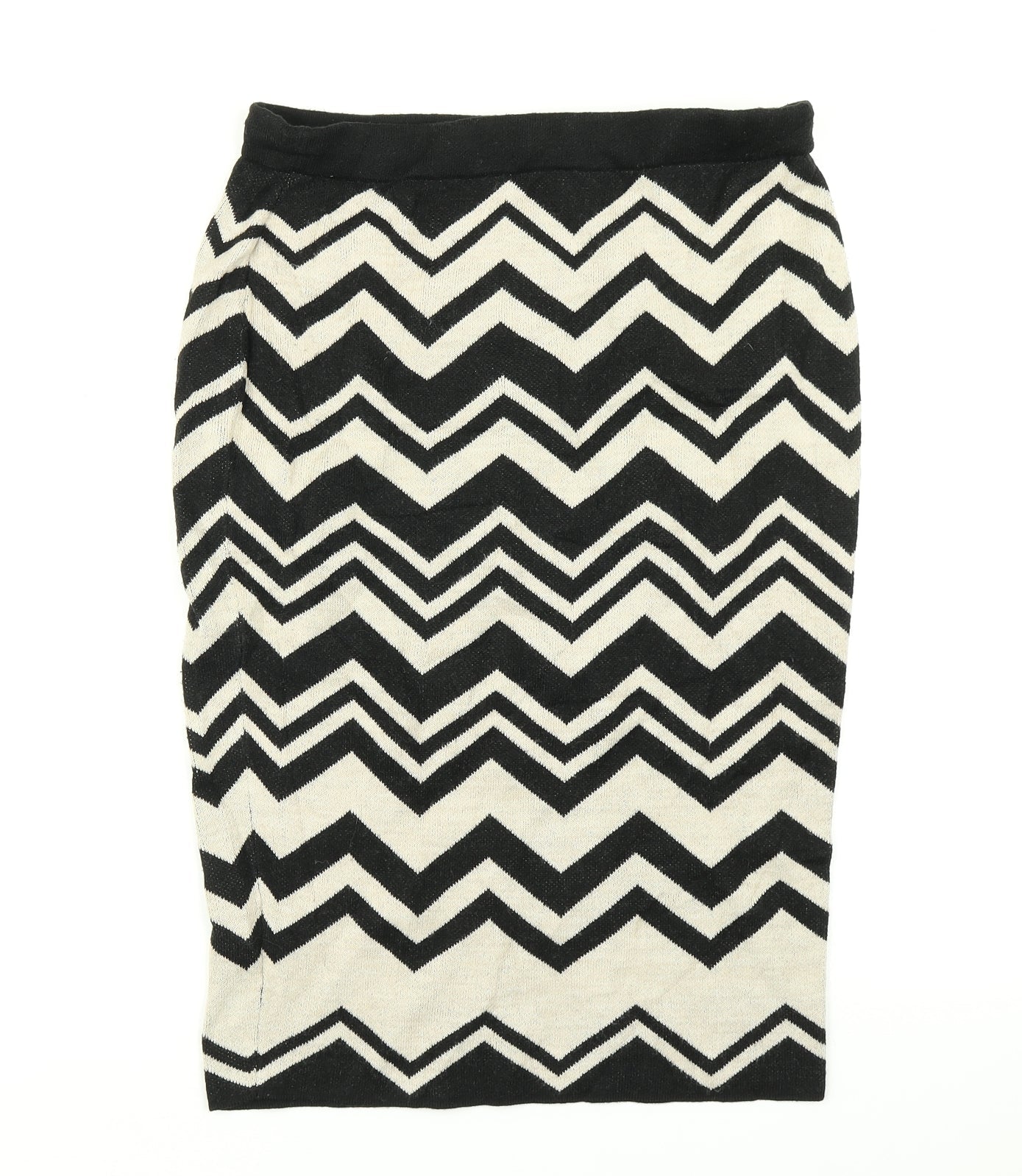 M&S Womens Black Striped Knit Straight & Pencil Skirt Size 30 in