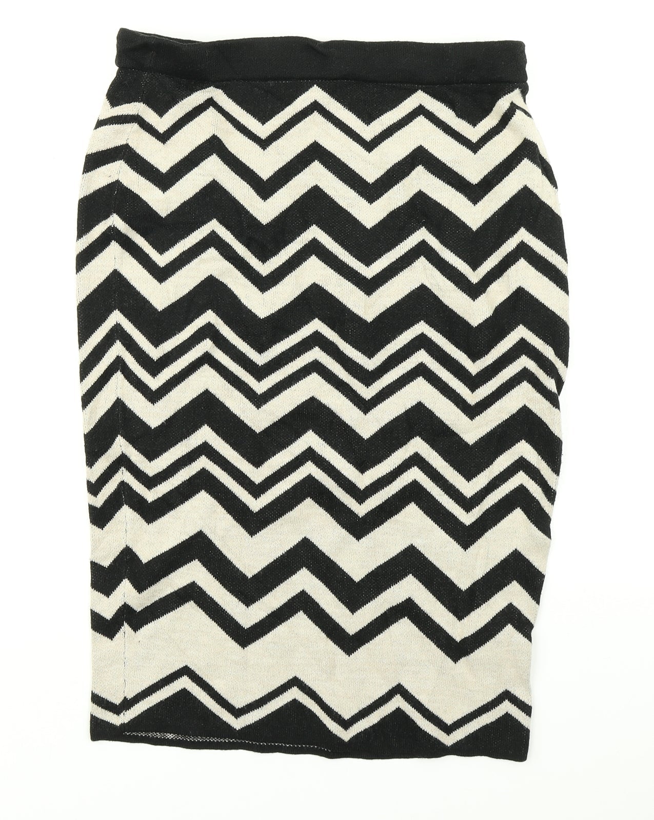 M&S Womens Black Striped Knit Straight & Pencil Skirt Size 30 in