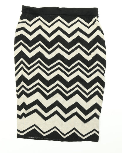 M&S Womens Black Striped Knit Straight & Pencil Skirt Size 30 in