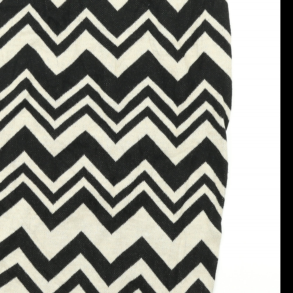 M&S Womens Black Striped Knit Straight & Pencil Skirt Size 30 in