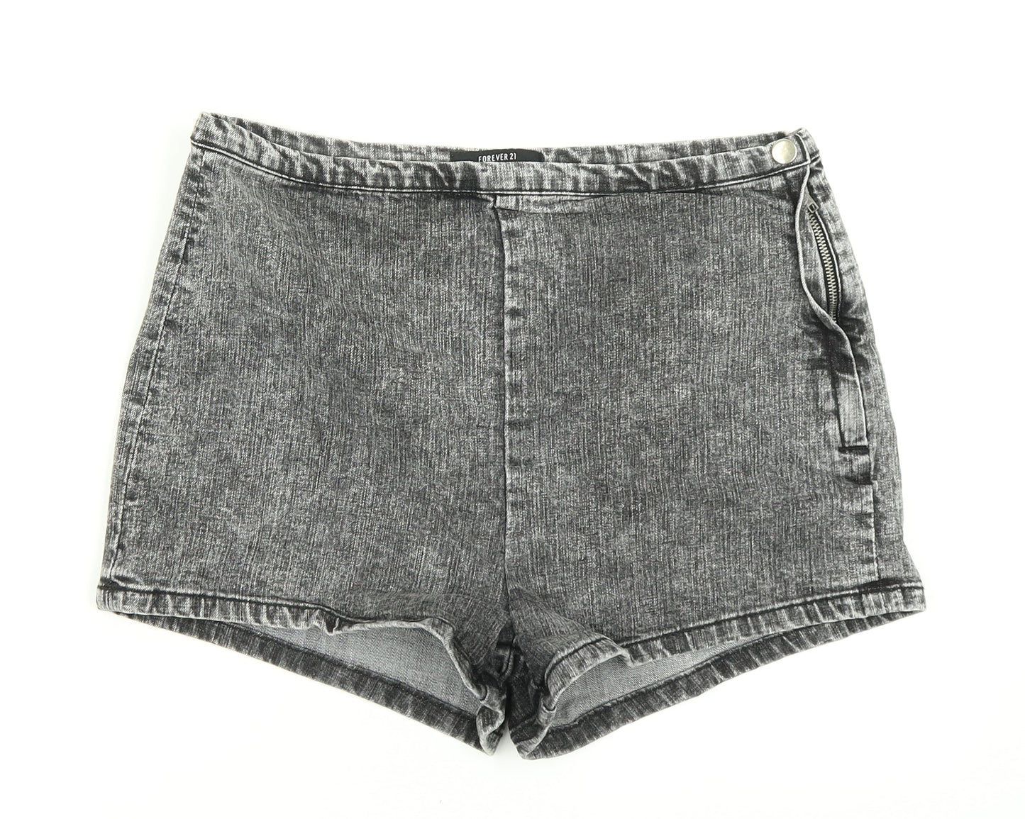 FOREVER 21 Womens Grey  Denim Hot Pants Shorts Size 30 in