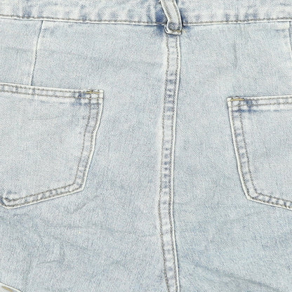 SheIn Womens Blue  Denim Hot Pants Shorts Size S