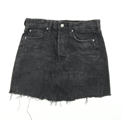 H&M Womens Black  Denim A-Line Skirt Size 8