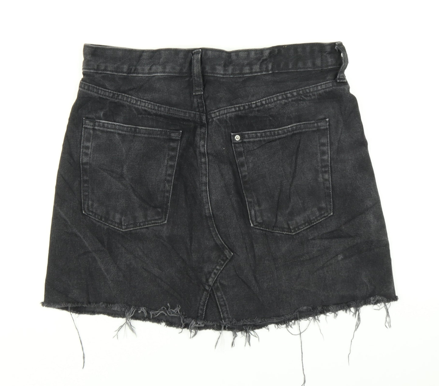 H&M Womens Black  Denim A-Line Skirt Size 8