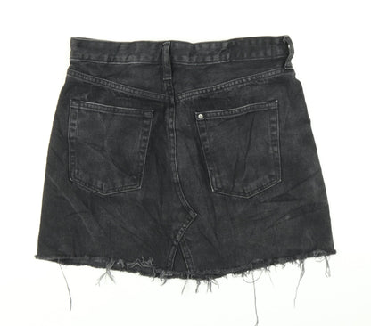 H&M Womens Black  Denim A-Line Skirt Size 8