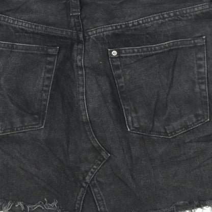 H&M Womens Black  Denim A-Line Skirt Size 8