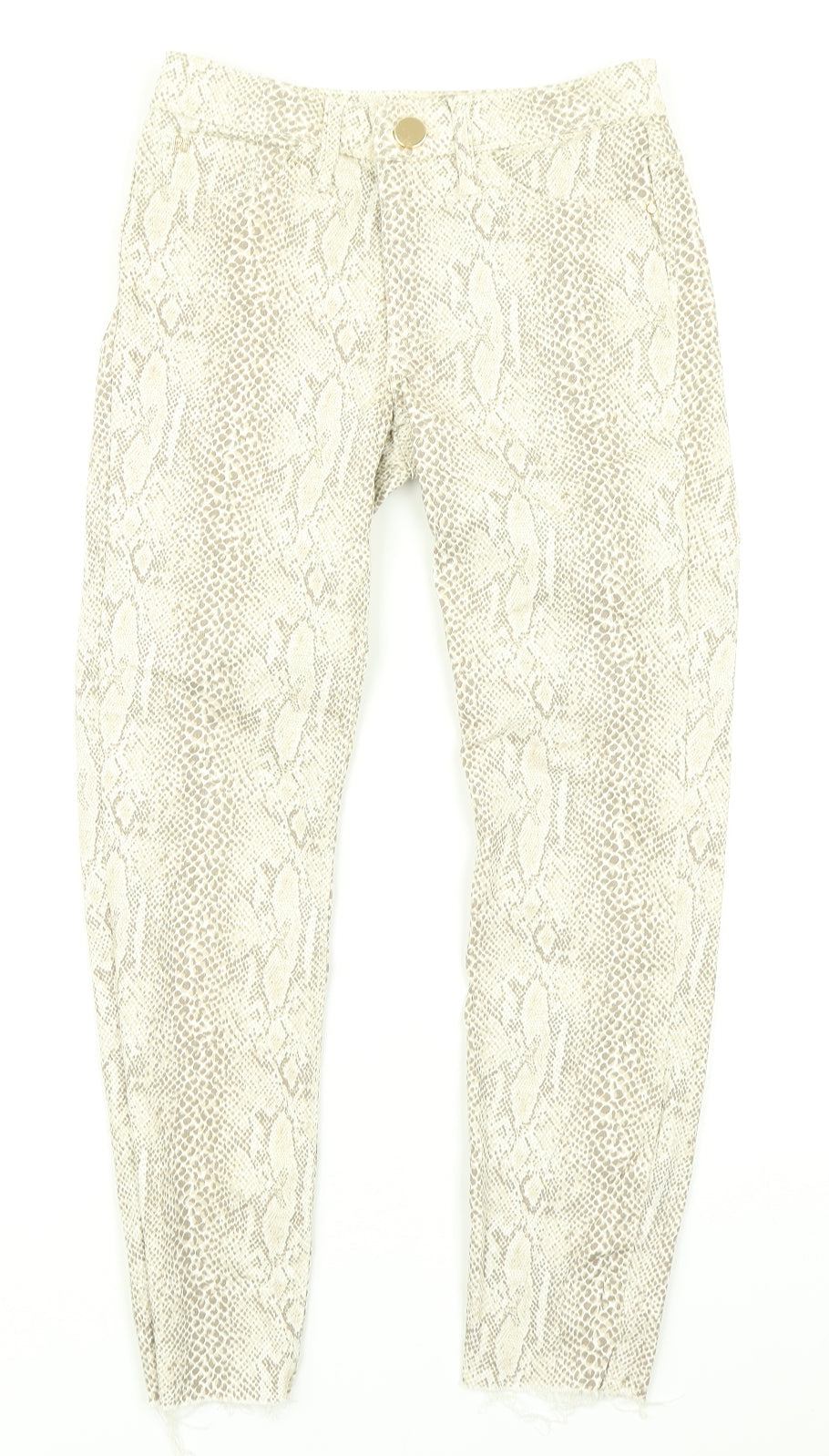River Island Womens Brown Animal Print Denim Skinny Jeans Size 6 L22 in