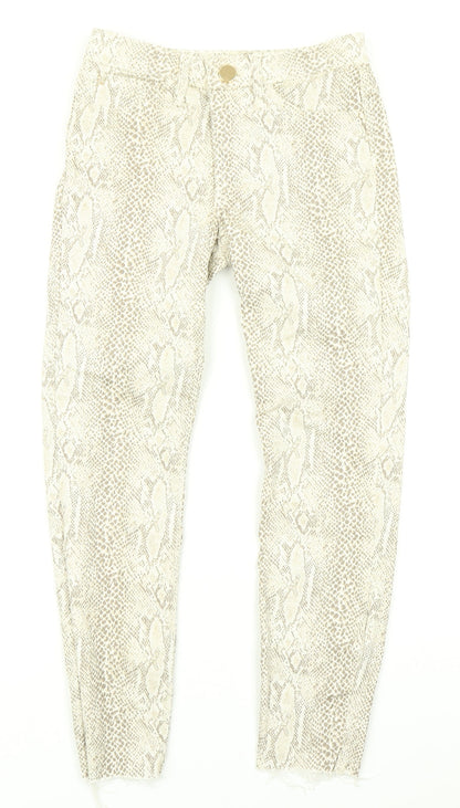 River Island Womens Brown Animal Print Denim Skinny Jeans Size 6 L22 in