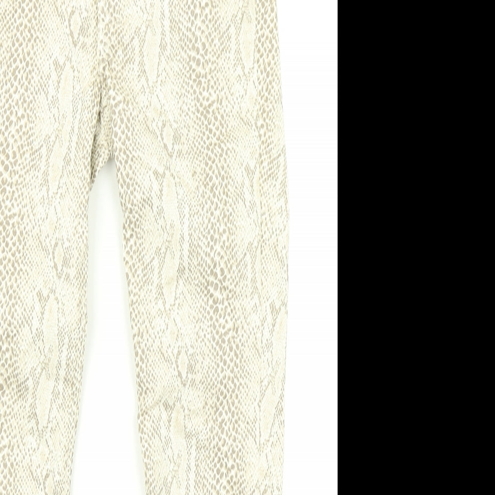 River Island Womens Brown Animal Print Denim Skinny Jeans Size 6 L22 in