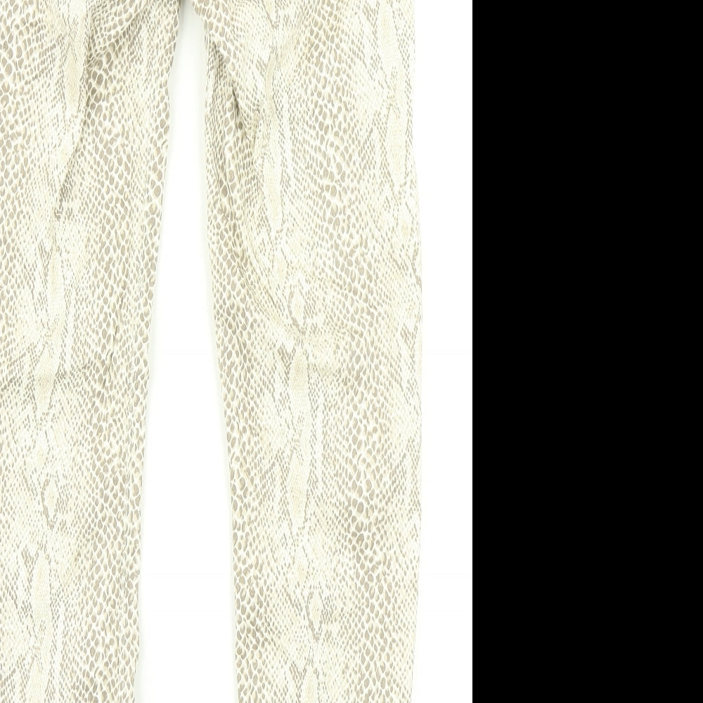 River Island Womens Brown Animal Print Denim Skinny Jeans Size 6 L22 in