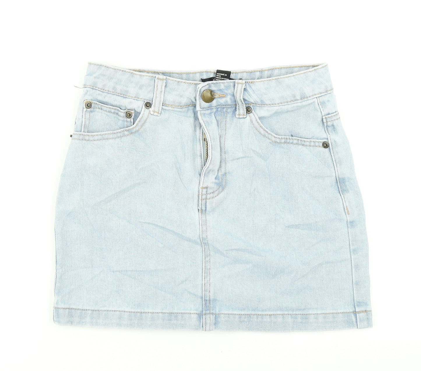 FOREVER 21 Womens Blue  Denim A-Line Skirt Size S