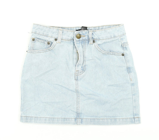 FOREVER 21 Womens Blue  Denim A-Line Skirt Size S