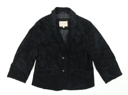 Indigo Womens Blue  Corduroy Jacket Blazer Size 12