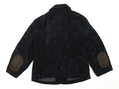 Indigo Womens Blue  Corduroy Jacket Blazer Size 12