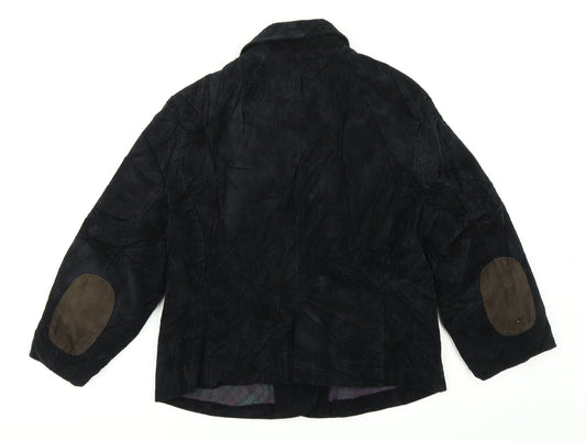 Indigo Womens Blue  Corduroy Jacket Blazer Size 12