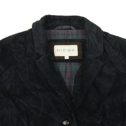 Indigo Womens Blue  Corduroy Jacket Blazer Size 12