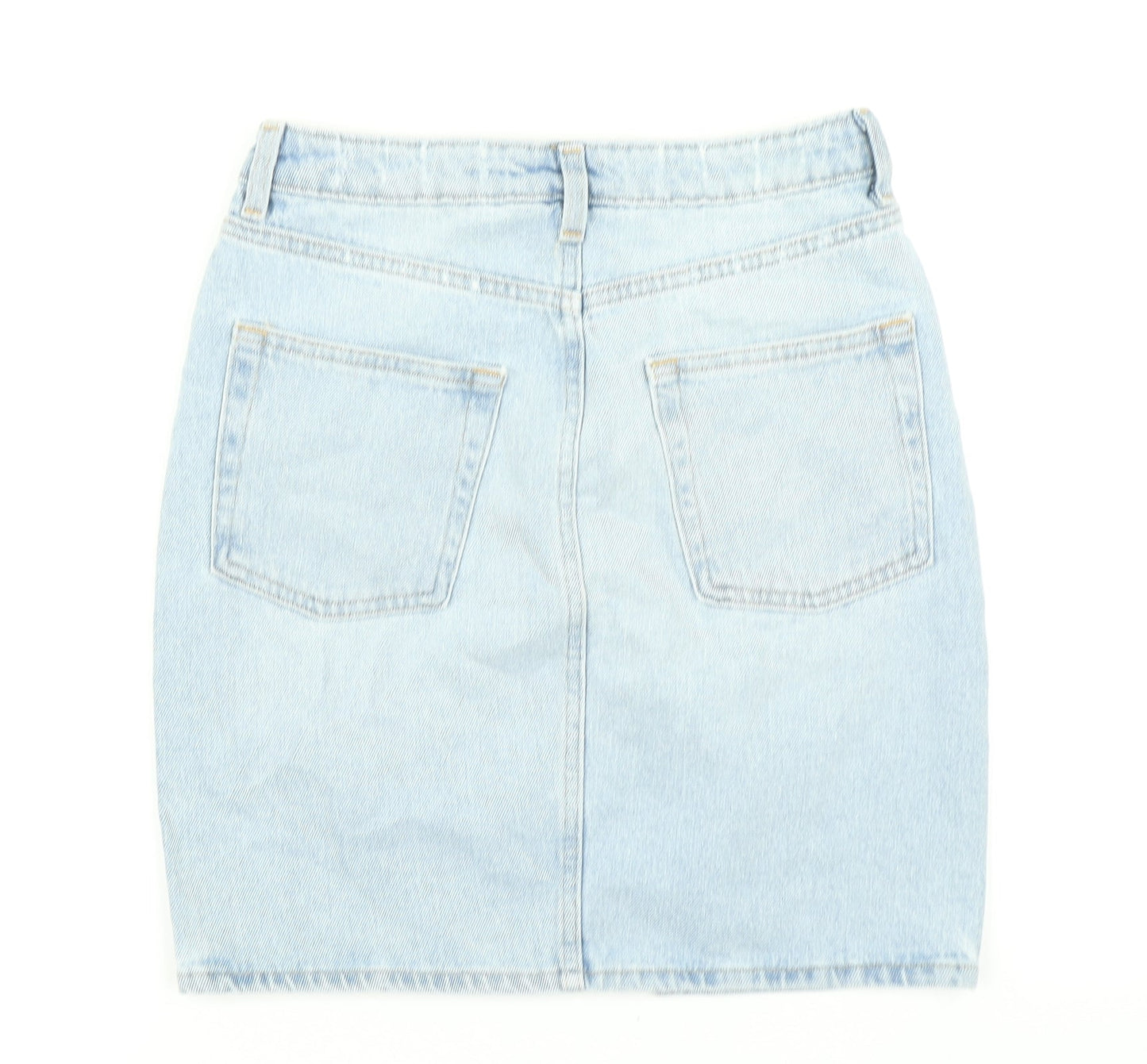 H&M Womens Blue  Denim Straight & Pencil Skirt Size 6  - Distressed