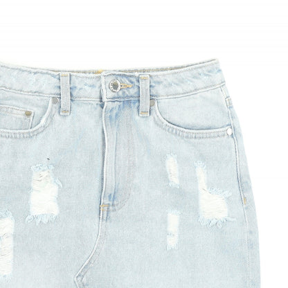 H&M Womens Blue  Denim Straight & Pencil Skirt Size 6  - Distressed