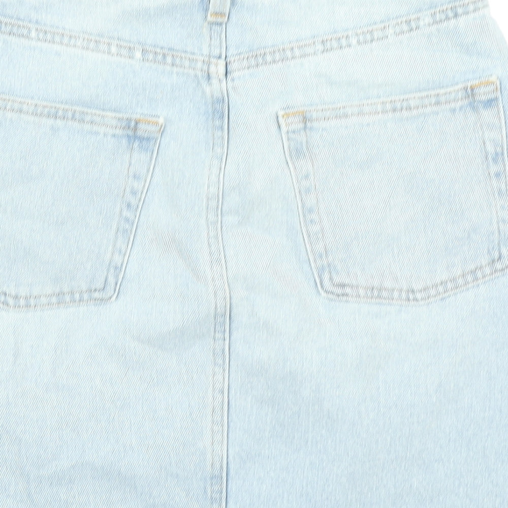 H&M Womens Blue  Denim Straight & Pencil Skirt Size 6  - Distressed