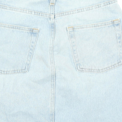 H&M Womens Blue  Denim Straight & Pencil Skirt Size 6  - Distressed