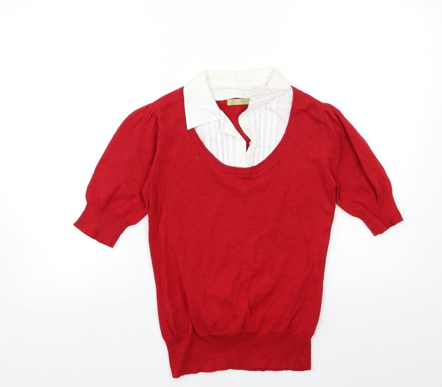 TU Womens Red  Knit Pullover Jumper Size 10