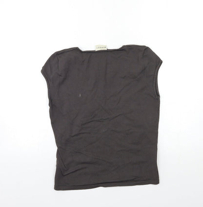 Minute Womens Grey  Knit Basic T-Shirt Size 12