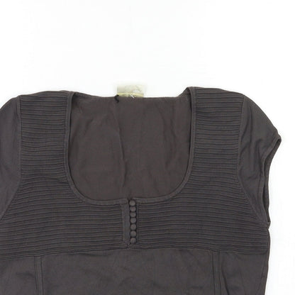 Minute Womens Grey  Knit Basic T-Shirt Size 12