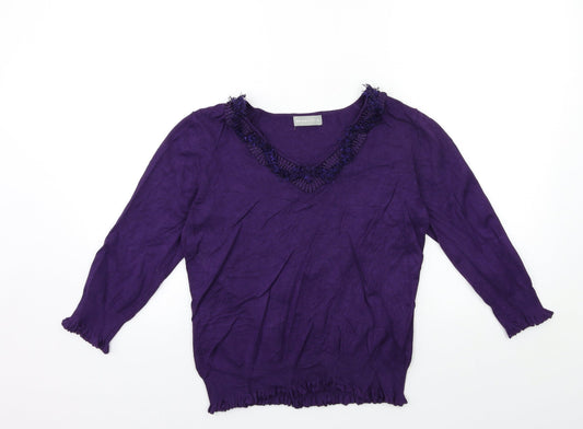 Per Una Womens Purple  Knit Pullover Jumper Size 12