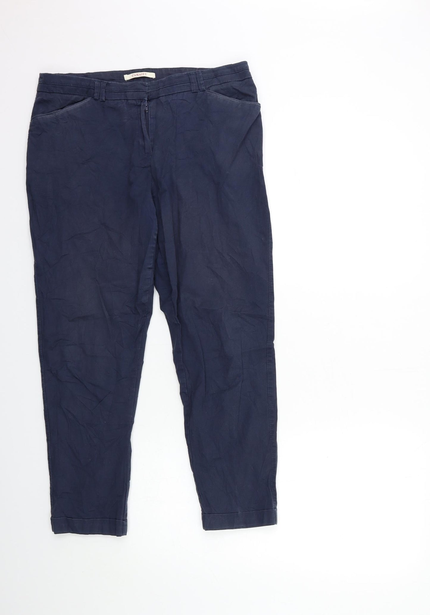 Womens UK Size 12 Camaïeu Regular Fit  Blue Trousers