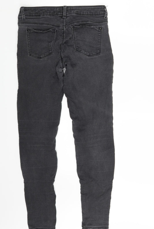 Dorothy Perkins Womens Grey  Denim Skinny Jeans Size 8 L27 in