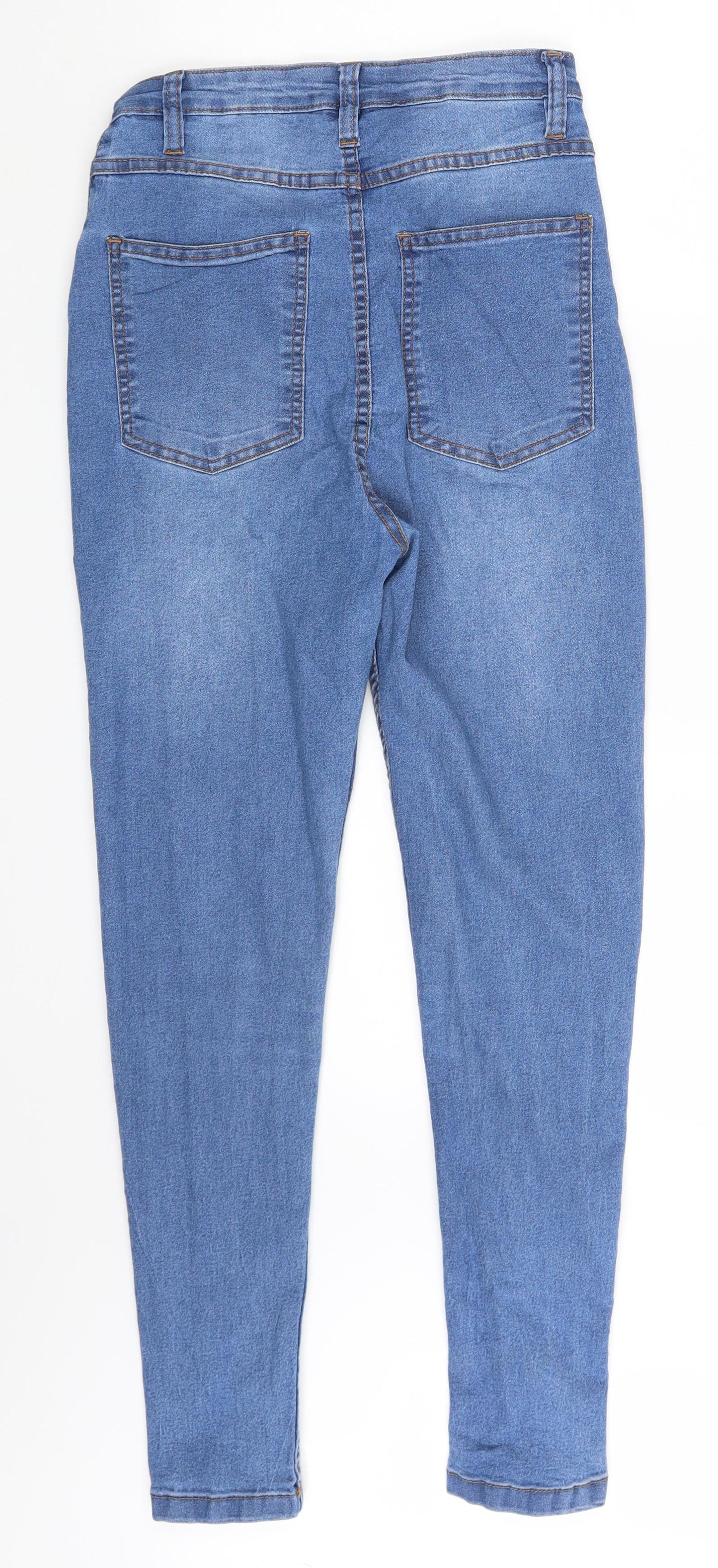 PRETTYLITTLETHING Womens Blue  Denim Skinny Jeans Size 6 L28 in