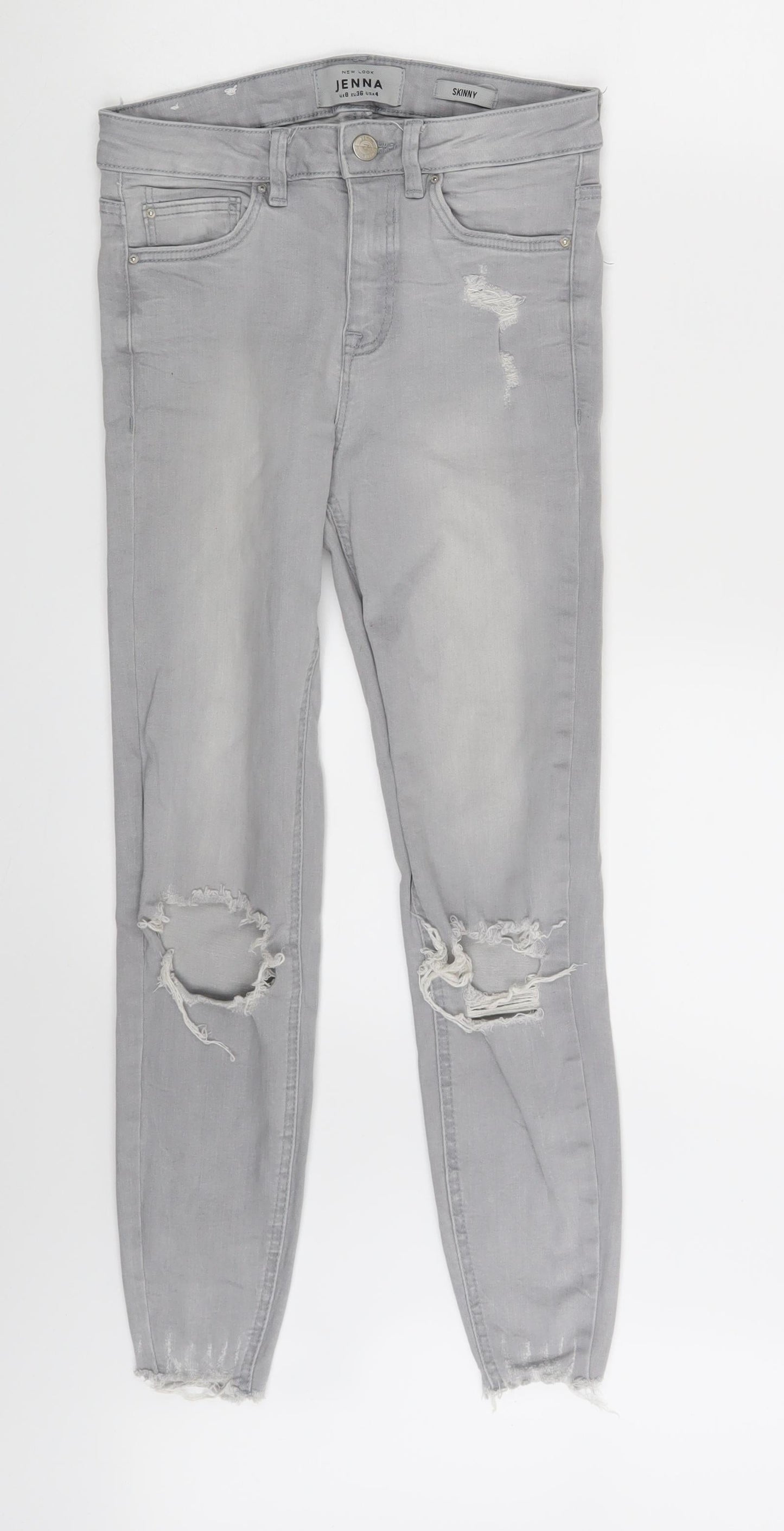 New Look Womens Grey  Denim Skinny Jeans Size 8 L24 in