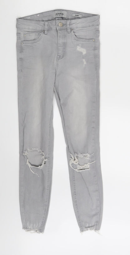 New Look Womens Grey  Denim Skinny Jeans Size 8 L24 in