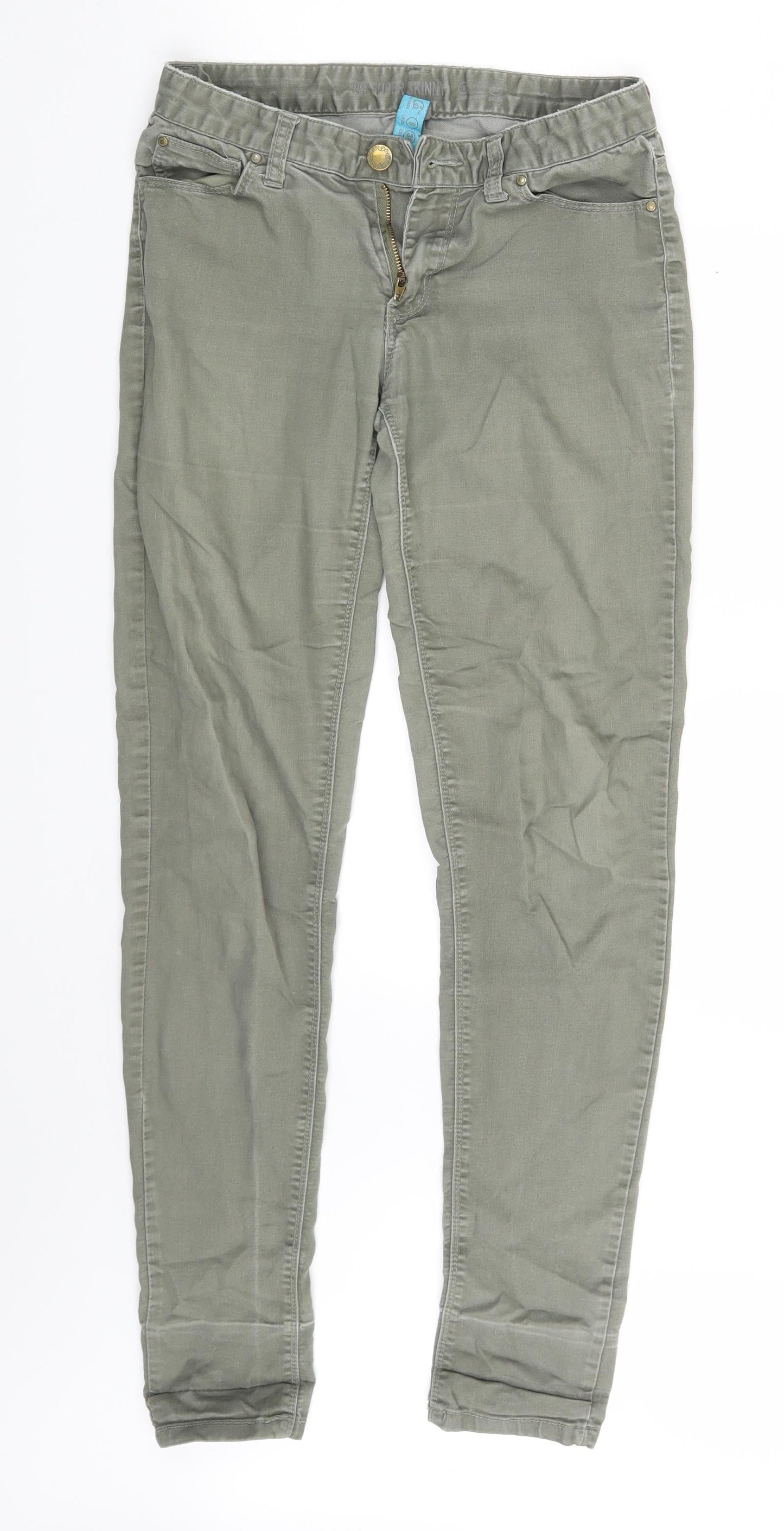 Denim Co. Womens Green  Denim Skinny Jeans Size 8 L29 in