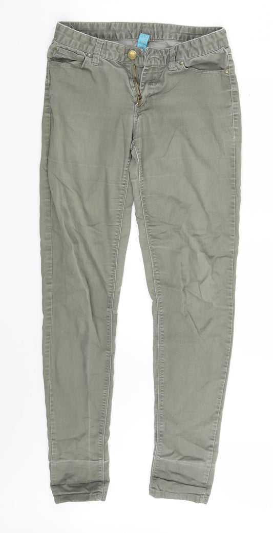 Denim Co. Womens Green  Denim Skinny Jeans Size 8 L29 in