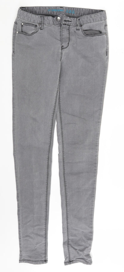 Denim Co. Womens Grey  Denim Skinny Jeans Size 8 L31 in