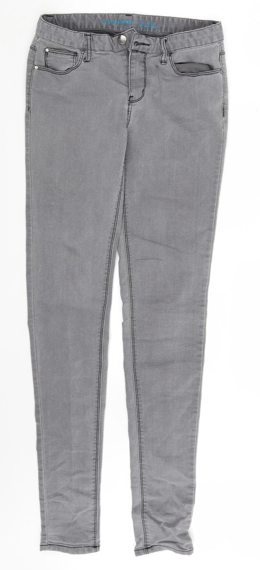 Denim Co. Womens Grey  Denim Skinny Jeans Size 8 L31 in