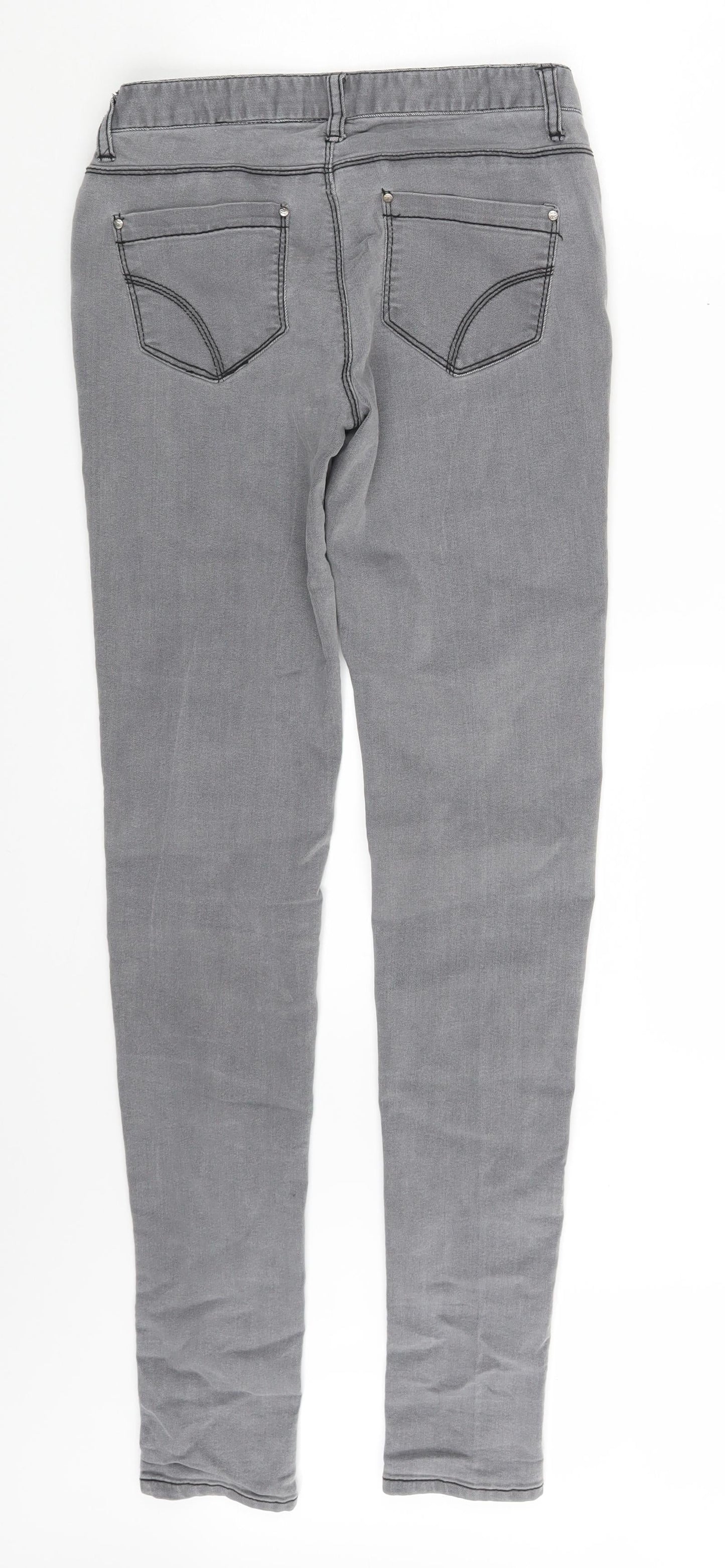 Denim Co. Womens Grey  Denim Skinny Jeans Size 8 L31 in
