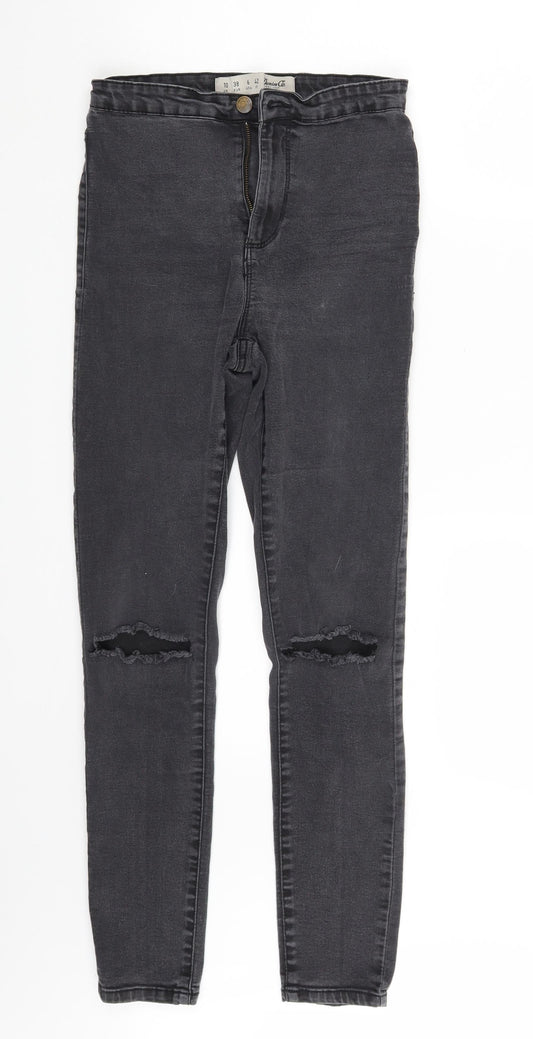 Denim Co. Womens Grey  Denim Skinny Jeans Size 10 L27 in