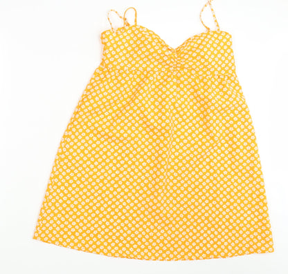 Womens UK Size 10 Divided Yellow Basic Blouse