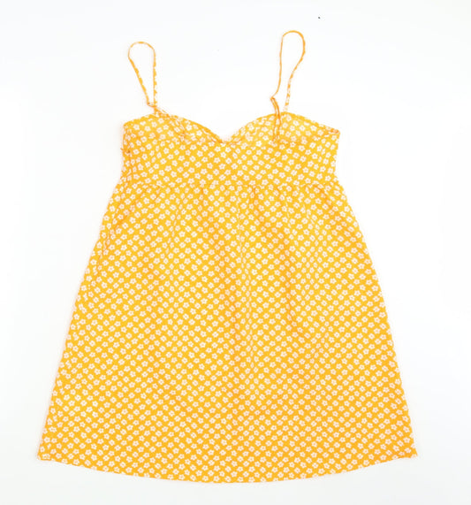 Womens UK Size 10 Divided Yellow Basic Blouse
