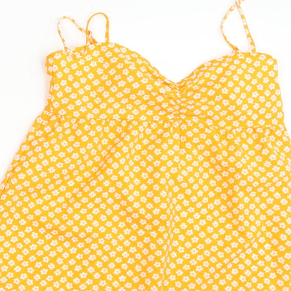 Womens UK Size 10 Divided Yellow Basic Blouse