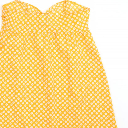 Womens UK Size 10 Divided Yellow Basic Blouse