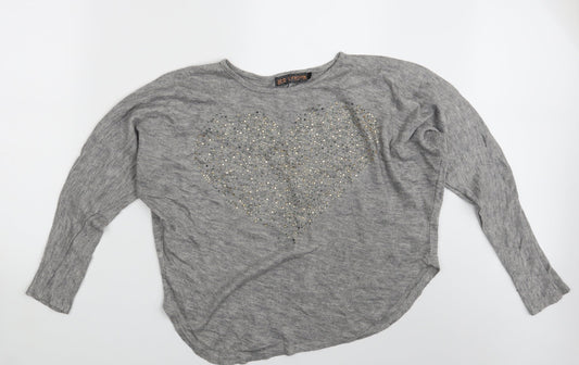 Womens UK Size S QED London Grey Pullover Jumper