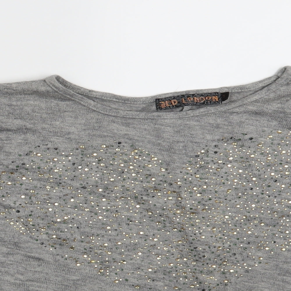 Womens UK Size S QED London Grey Pullover Jumper