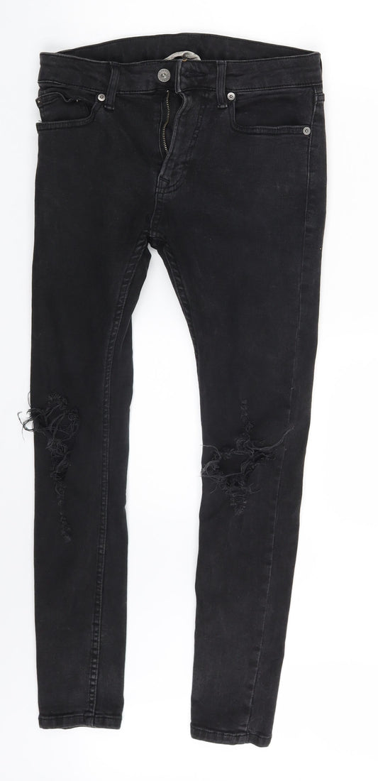 Mens UK Size 30 in Topman Slim Fit Skinny Black Jeans